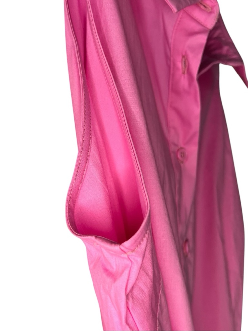 Maggy London Vibrant Pink Sleeveless Maxi Shirt Dress with Belt - Picture 8 of 15